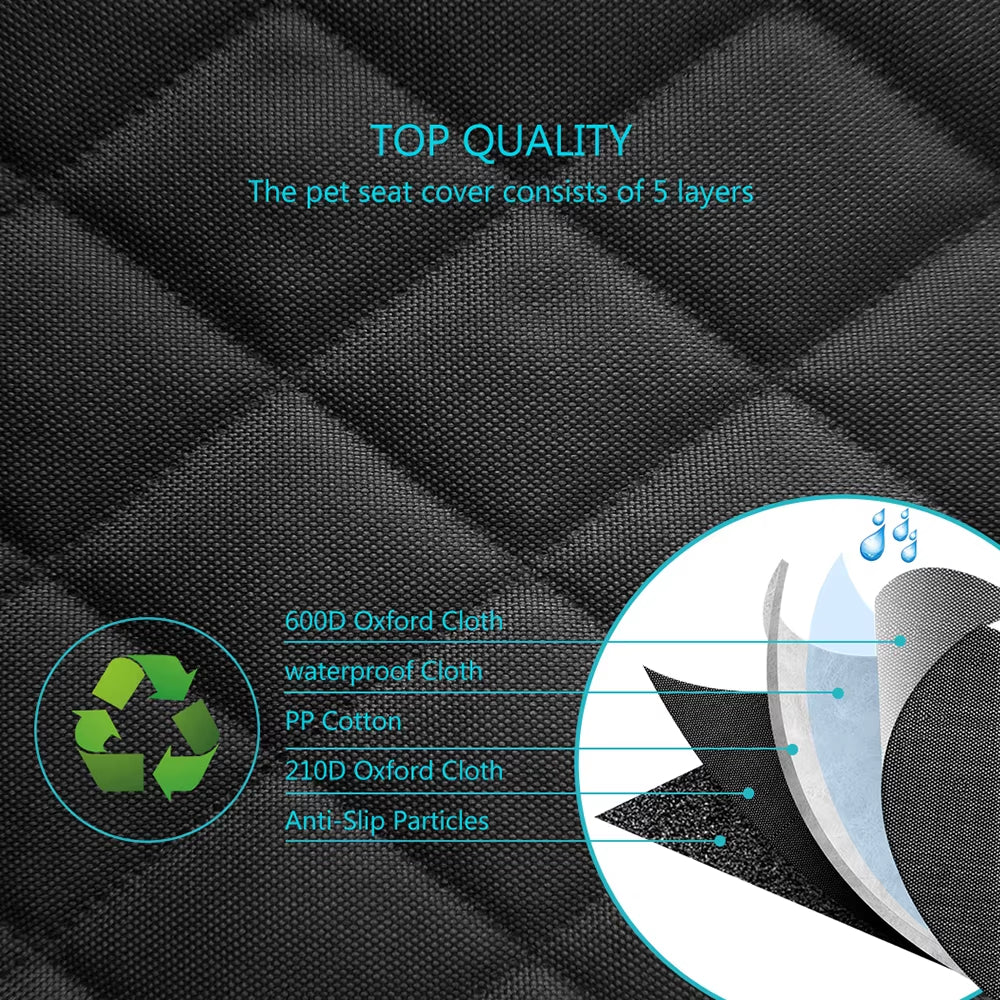 Dog Car Seat Cover Pet Travel Carrier Mattress Waterproof Dog Car Seat Protector Mat with Middle Seat Armrest for Dogs