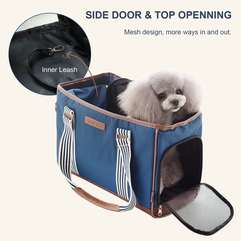 Portable Dog Cat Carrier Bag Waterproof Lining Pet Travel Shoulder Bag Comfort Breathable Handbag