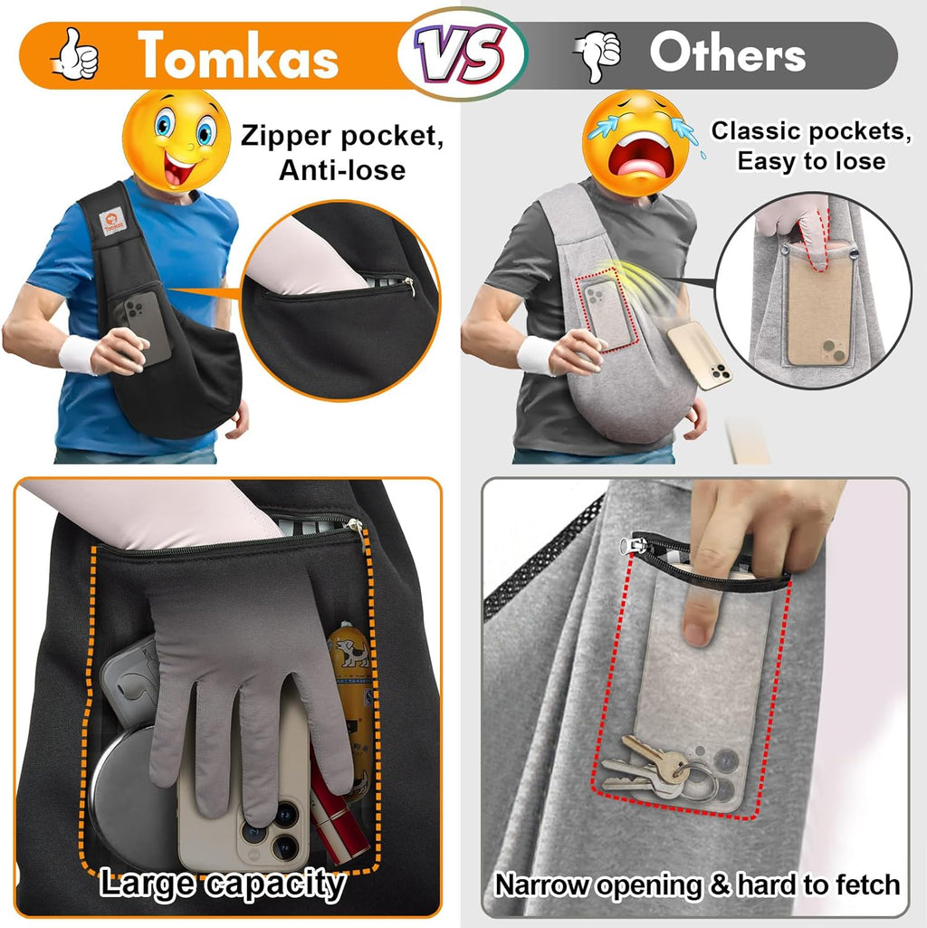 Small Dog Sling Carrier - Zipper Pocket & Adjustable Strap - for 3-10 Lbs Pets(Black)