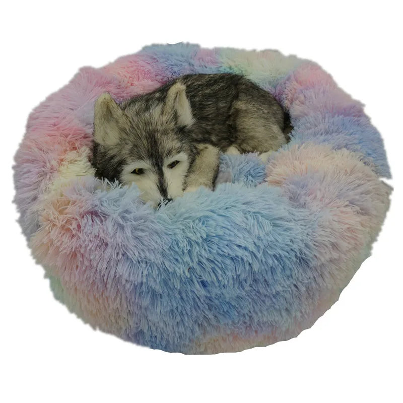 Pet Dog Bed for Dog Large Big Small for Cat House round Plush Mat Sofa Dropshipping Products Pet Calming Bed Dog Donut Bed