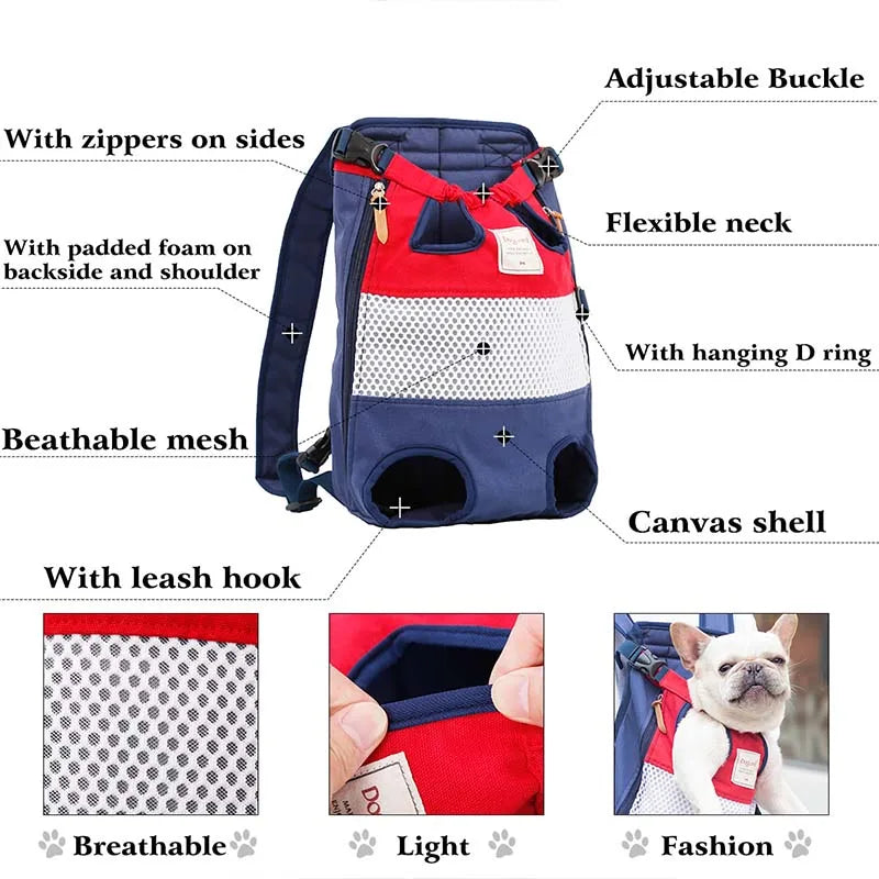 Pet Backpack Carrier for Cat Dogs Front Travel Dog Bag Carrying for Animals Small Medium Dogs Bulldog Puppy Mochila Para Perro