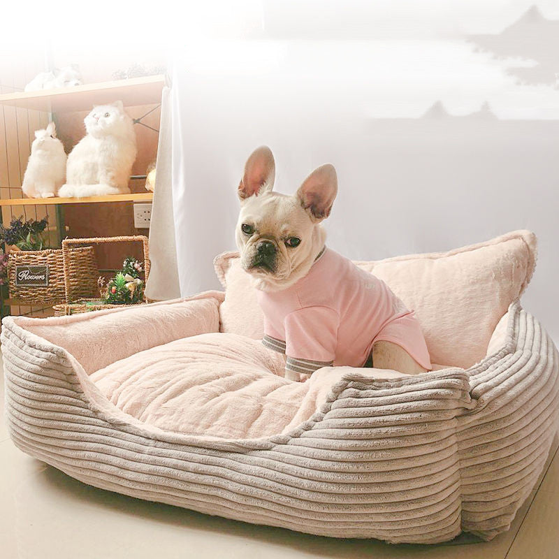 Removable and Washable Plush Warm Pet Kennel Dog Bed