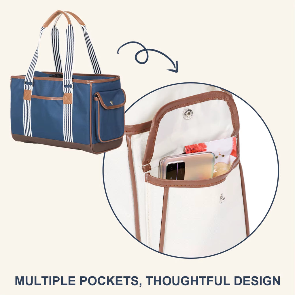 Portable Dog Cat Carrier Bag Waterproof Lining Pet Travel Shoulder Bag Comfort Breathable Handbag